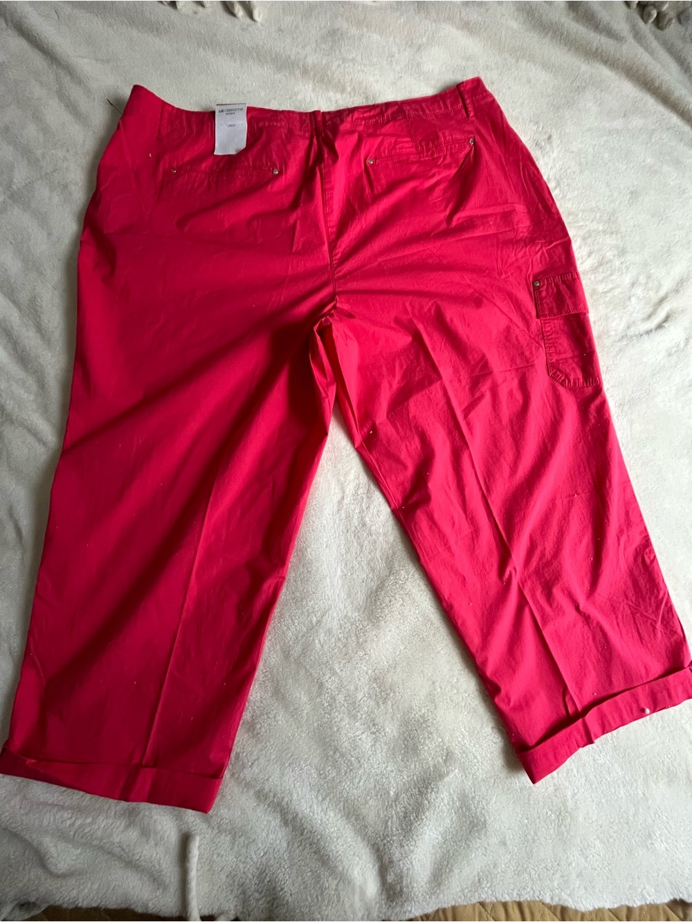 Liz Claiborne NWT Women’s Plus 24W Cropped Dress Pants, Teaberry Color New Tag